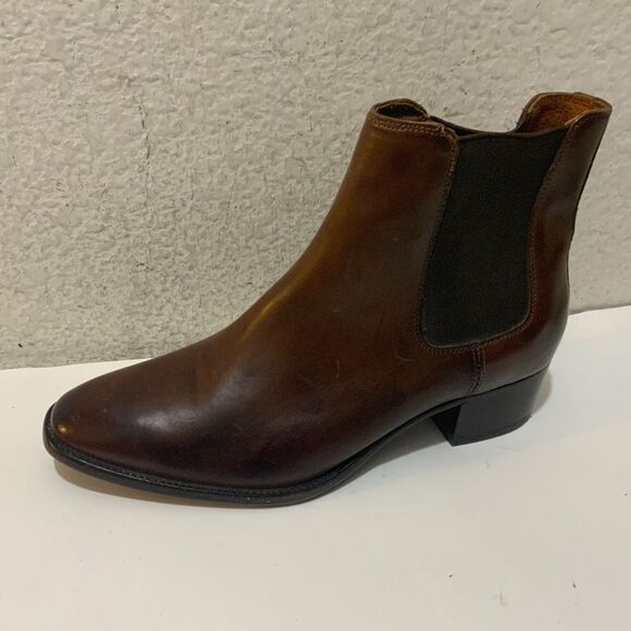 FRYE Dara Whiskey Brown Leather Chelsea Bootie 7.5 B - Picture 1 of 16